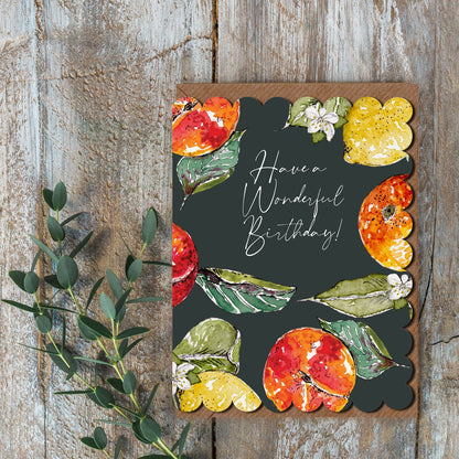 NEW! Have a Wonderful Birthday (Orangery Noir) Card (Cello-Free)