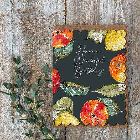 NEW! Have a Wonderful Birthday (Orangery Noir) Card (Cello-Free)