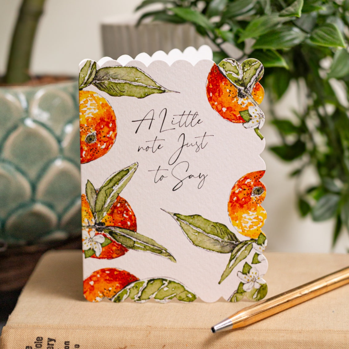 NEW! A Little Note Just to Say (Orange Pure) Card (Cello-Free)