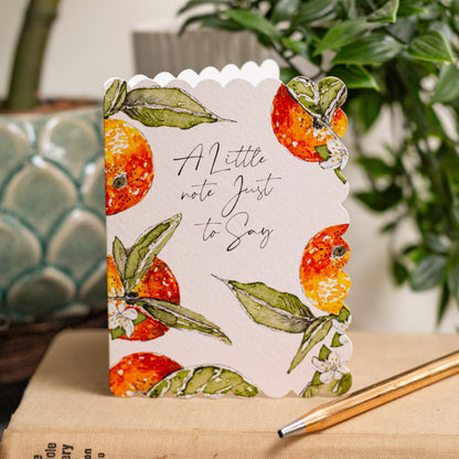 NEW! A Little Note Just to Say (Orange Pure) Card (Cello-Free)