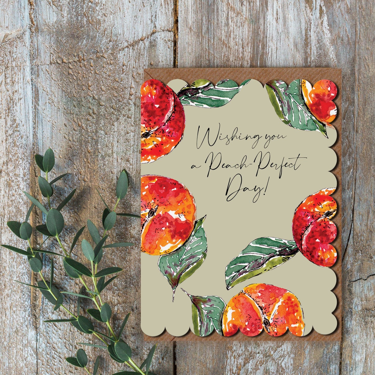 NEW! Wishing you a Peach Perfect Day (Orange Pure) Card (Cello-Free)