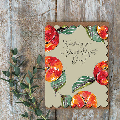 NEW! Wishing you a Peach Perfect Day (Orange Pure) Card (Cello-Free)
