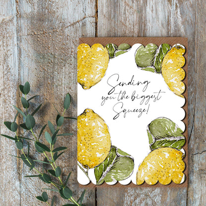 NEW! Sending you the Biggest Squeeze (Lemon Pure) Card (Cello-Free)