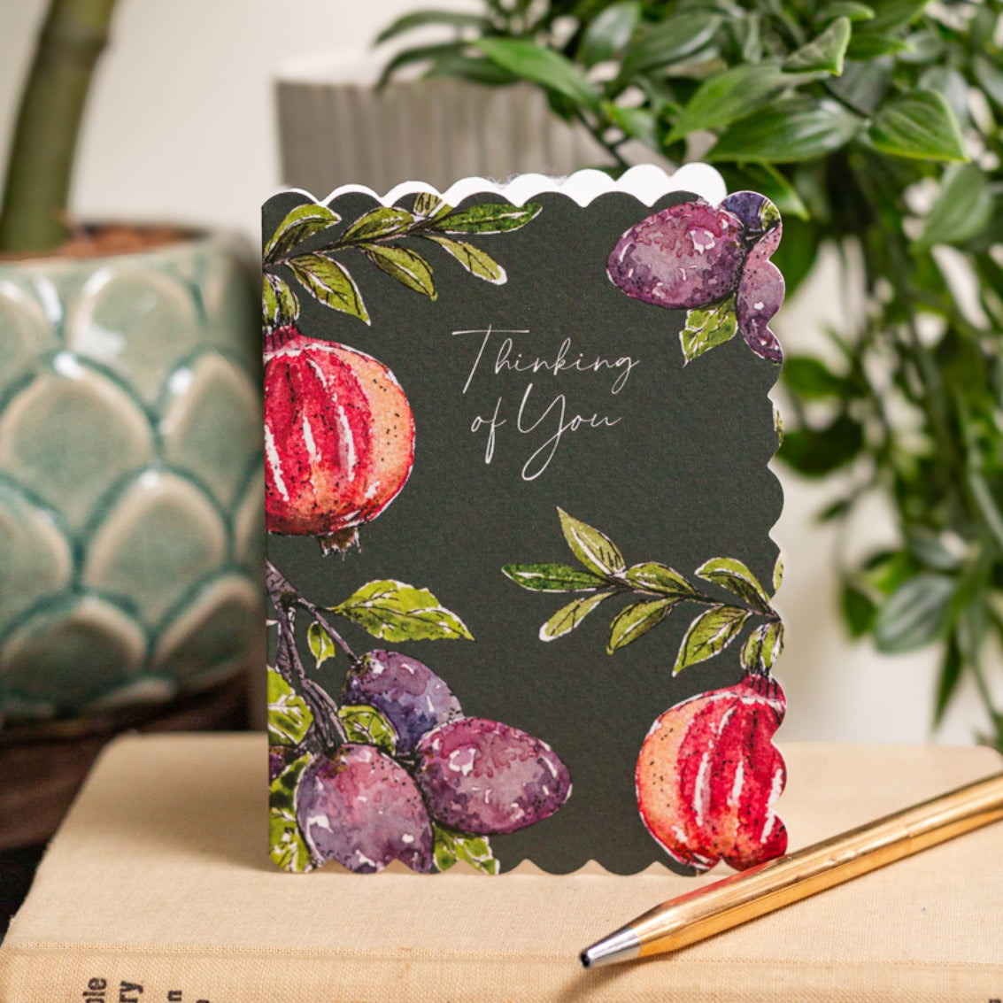 NEW! Thinking of You (Pomegranate & Plum Noir) Card (Cello-Free)