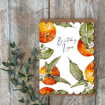NEW! Birthday Love (Orange Pure) Card (Cello-Free)
