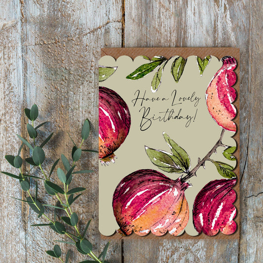 NEW! Have a Lovely Birthday (Pomegranate Pure) Card (Cello-Free)