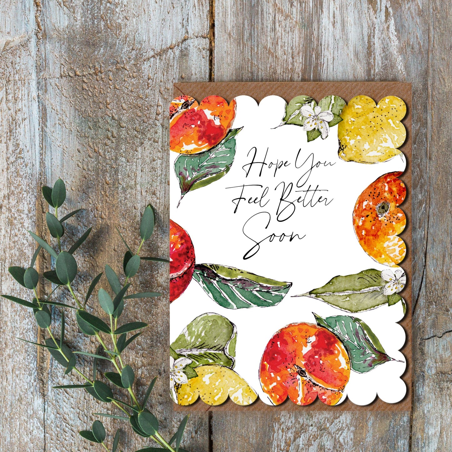 NEW! Hope you Feel better Soon (Peach & Lemon Pure) Card (Cello-Free)