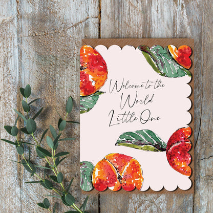 NEW! Welcome to the World Little One (Peach Pure) Card (Cello-Free)