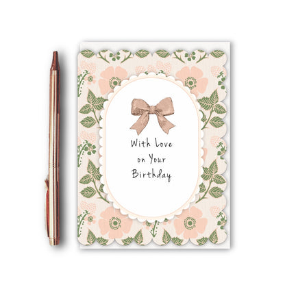 NEW! With Love on Your Birthday (Blackberries & Roses) Card (Cello-Free)