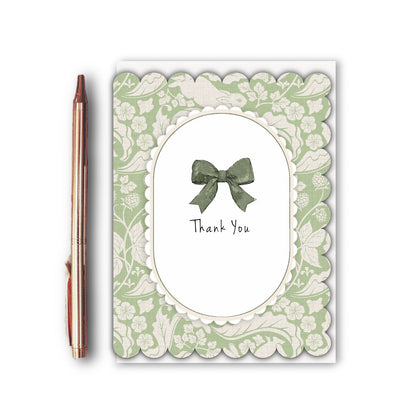 NEW! Thank You (The Vegetable Thief Sage Green) Card (Cello-Free)