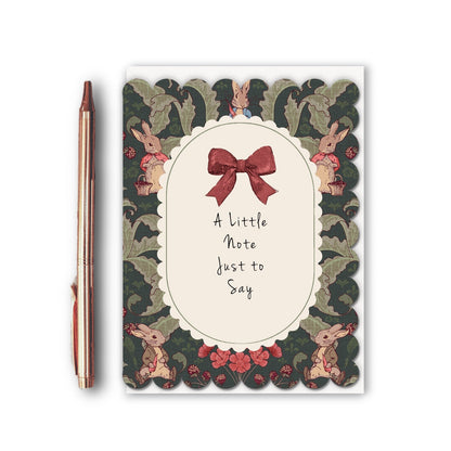 NEW! A Litte Note Just to Say (The Vegetable Thief Noir) Card (Cello-Free)