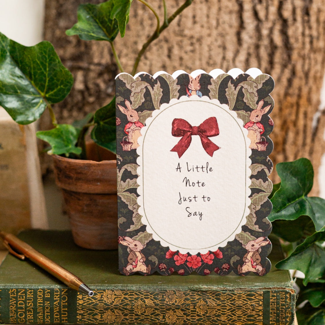 NEW! A Litte Note Just to Say (The Vegetable Thief Noir) Card (Cello-Free)