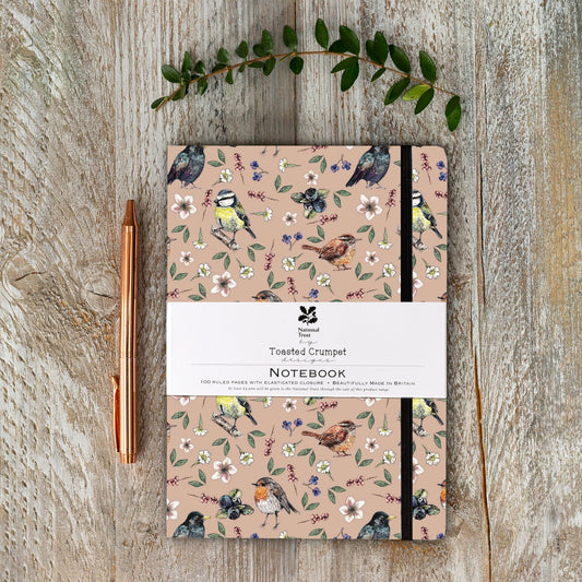 Garden Birds A5 (Pink Blush) Lined Notebook