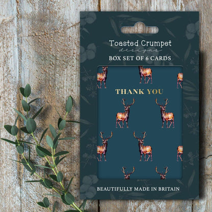 Thank You (Stag Noir) Set of 6 Cards
