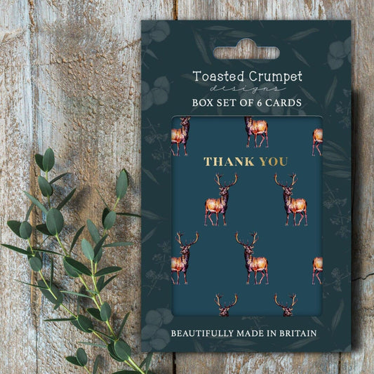 Thank You (Stag Noir) Set of 6 Cards