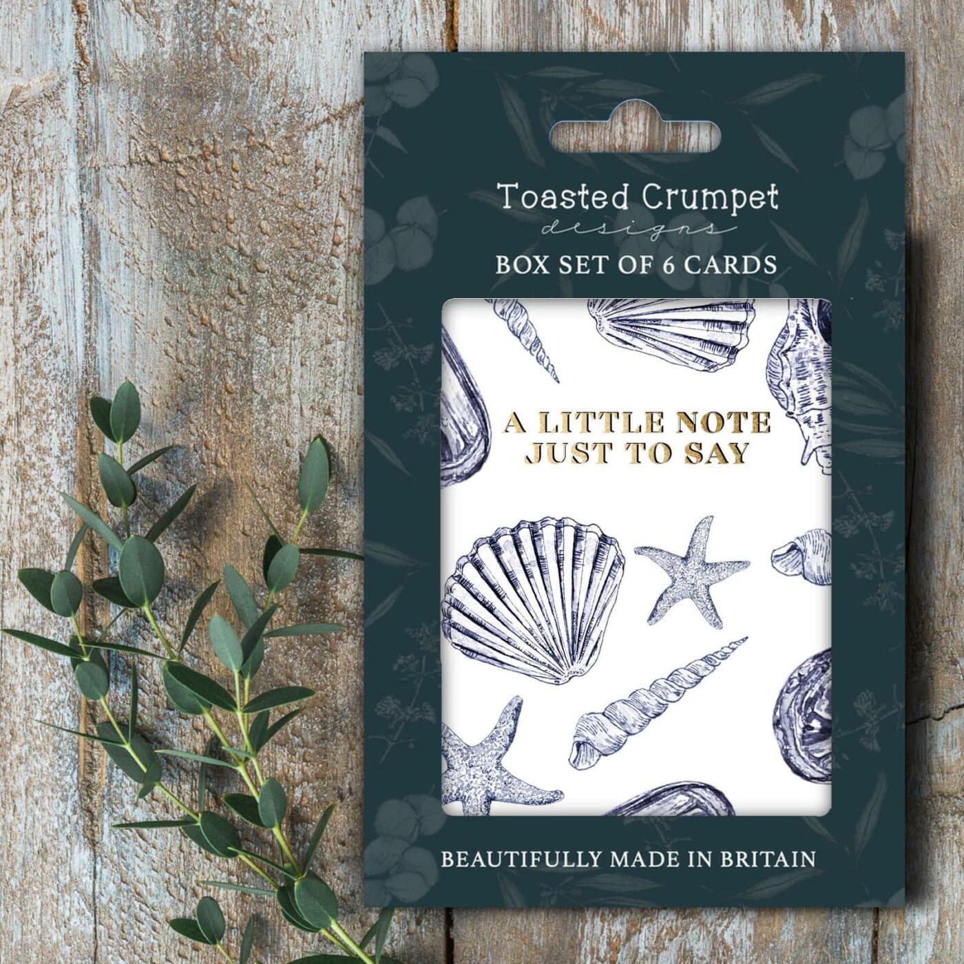 A Little Note Just to Say (Coastal Pure) Set of 6 Cards