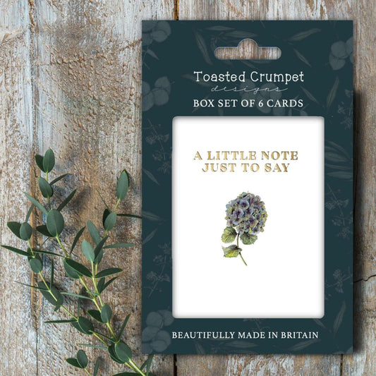 A Little Note Just to Say (Hydrangea Pure) Set of 6 Cards