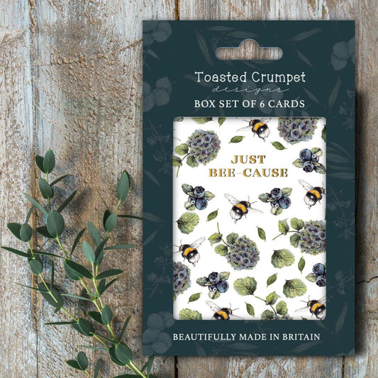 Just Bee-Cause (Hydrangea & Bee Pure) Set of 6 Cards