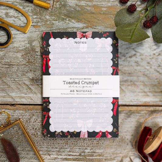 Bows & Berries A6 Jotter Notepad (available for dispatch from August 2025)