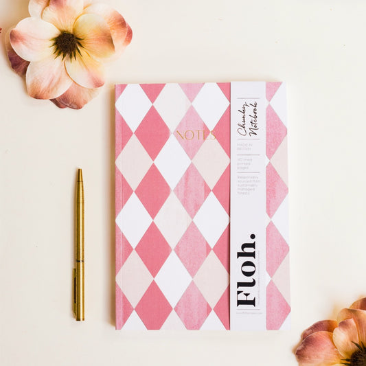 NEW! Ballet Pink & Rose (Harlequin) A5 Chunky Notebook