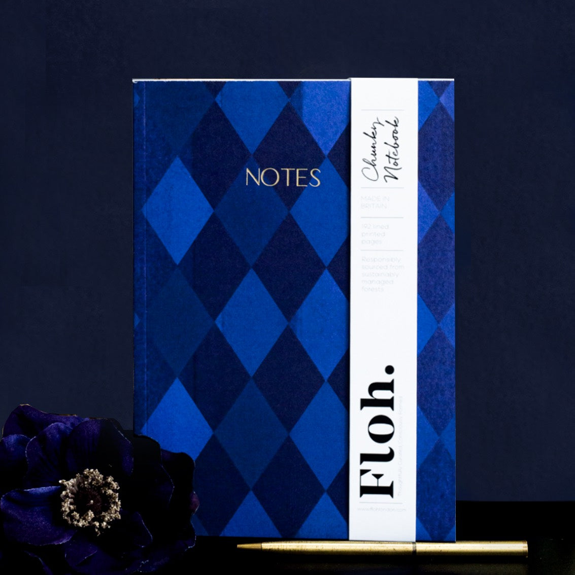 NEW! Mystic Night & Cobalt (Harlequin) A5 Chunky Notebook