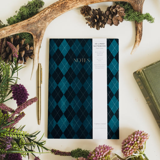 NEW! Midnight Blue (Argyle) Chunky Notebook