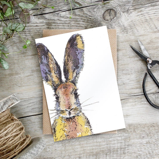 Coloured Hare Card (Cello-Free)