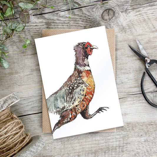 Running Pheasant Card (Cello-Free)