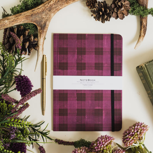NEW! Burgandy (Tartan) A5 Lined Notebook