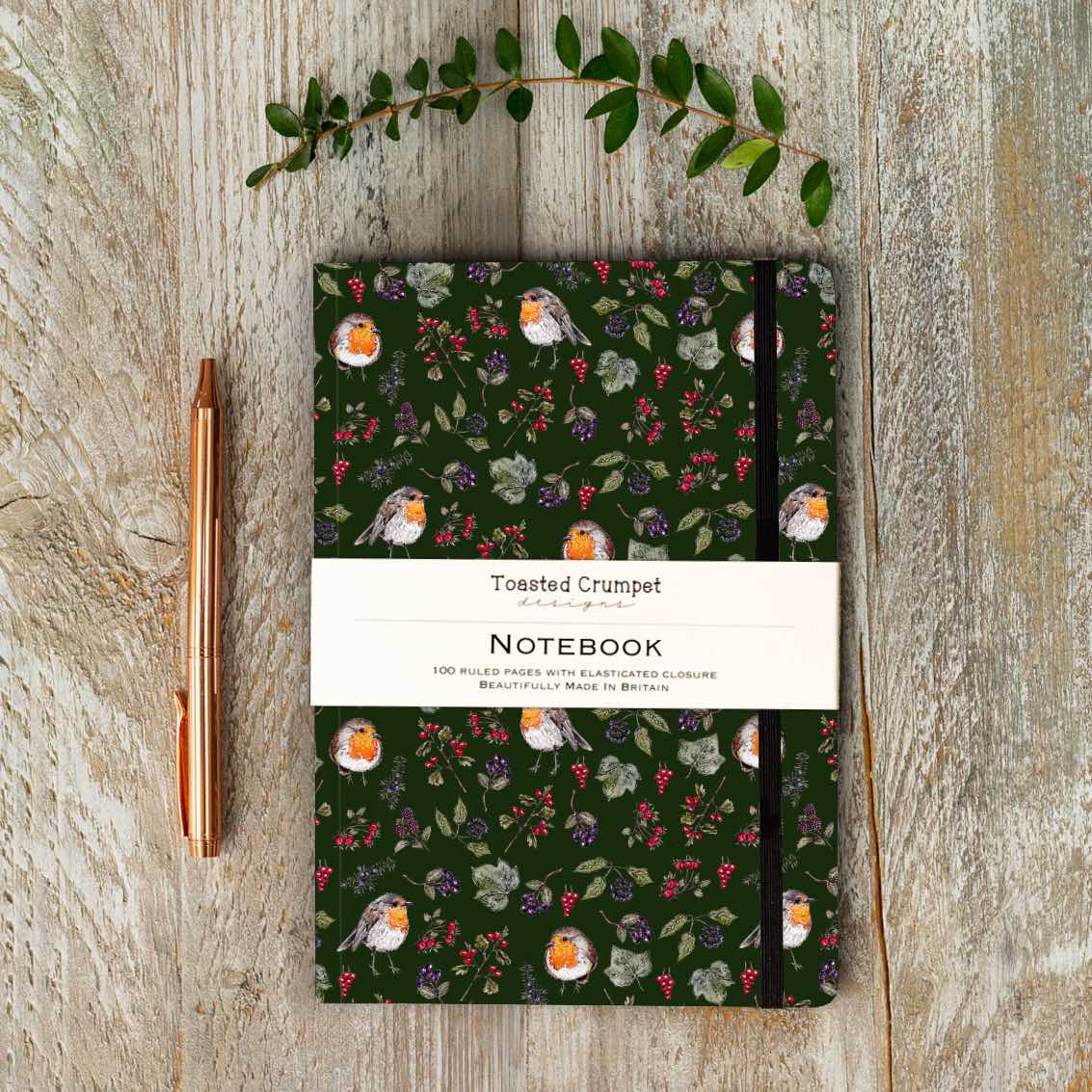 NEW! Hedgerow (Green) A5 Lined Notebook (available for dispatch from August 2026)