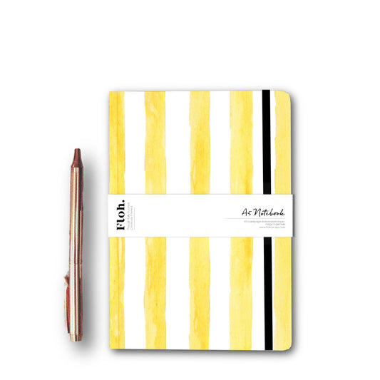 NEW! Lemon (Stripes) A5 Lined Notebook (available for dispatch from Jan 2026)