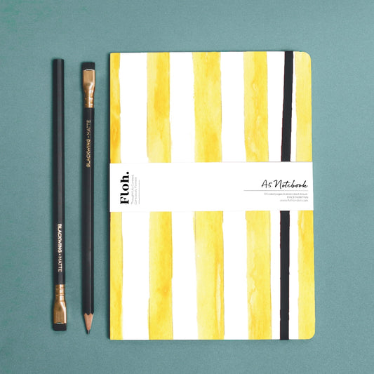 NEW! Lemon (Stripes) A5 Lined Notebook