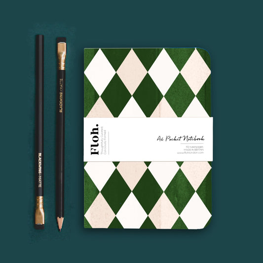 NEW! Emerald Green (Harlequin) A6 Lined Pocket Notebook (available for dispatch from July 2026)