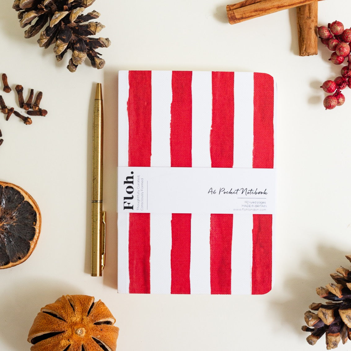 NEW! Crimson (Stripes) A6 Lined Pocket Notebook (available for dispatch from August 2026)