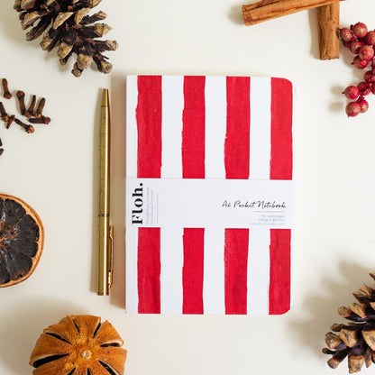 NEW! Crimson (Stripes) A6 Lined Pocket Notebook (available for dispatch from August 2026)