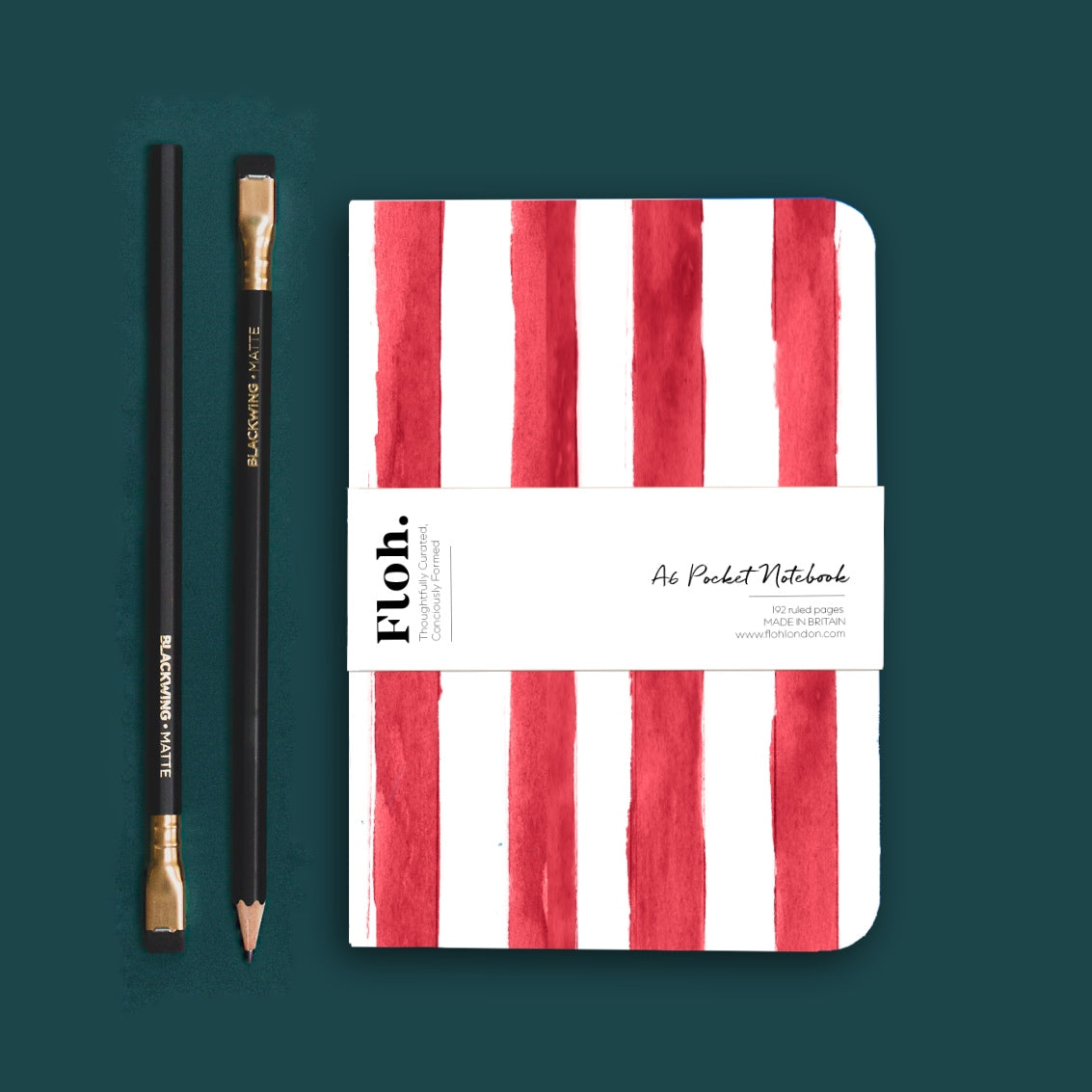 NEW! Crimson (Stripes) A6 Lined Pocket Notebook (available for dispatch from August 2026)