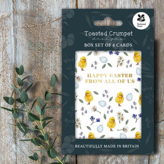 Happy Easter From all of us (Chicks Pure) Set of 6 Cards