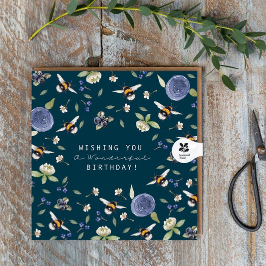 Wishing You a Wonderful Birthday (Bees Noir) Card (Cello-Free)