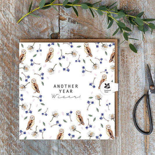 Another Year Wiser! (Barn Owl Pure) Card (Cello-Free)