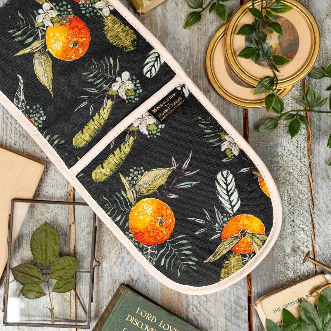 NEW! Oranges (Noir) Cotton Double Oven Glove