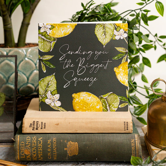 NEW! Sending you the Biggest Squeeze (Lemon Noir) Card (Cello-Free)