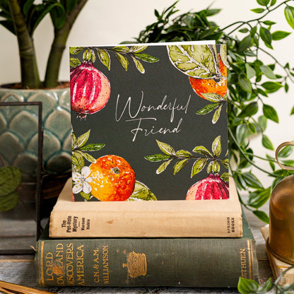 NEW! Wonderful Friend (Orange & Pomegranate Noir) Card (Cello-Free)