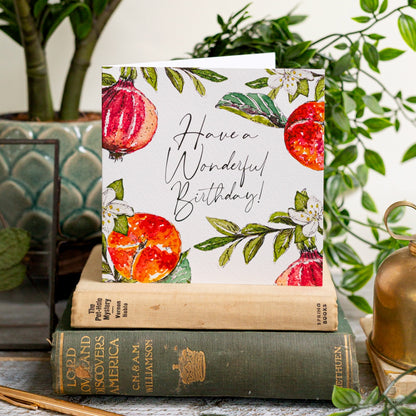 NEW! Have a Wonderful Birthday (Peach & Pomegranate Pure) Card (Cello-Free)