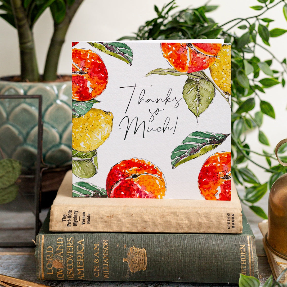 NEW! Thanks so Much (Peach & Lemon Pure) Card (Cello-Free)