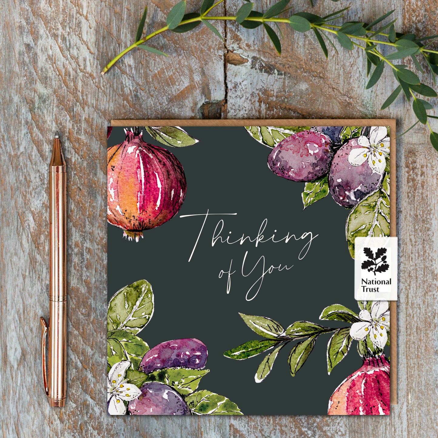 NEW! Thinking of You (Pomegranate & Plum Noir) Card (Cello-Free) (available for dispatch from Jan 2026)