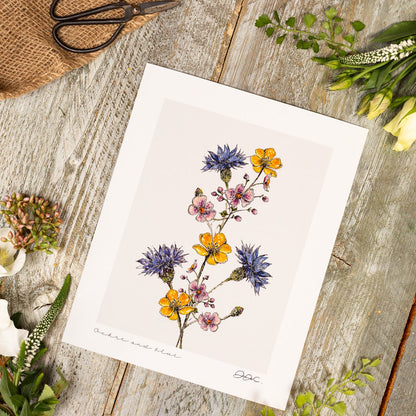 Ochre & Blue 10x12" Fine Art Print