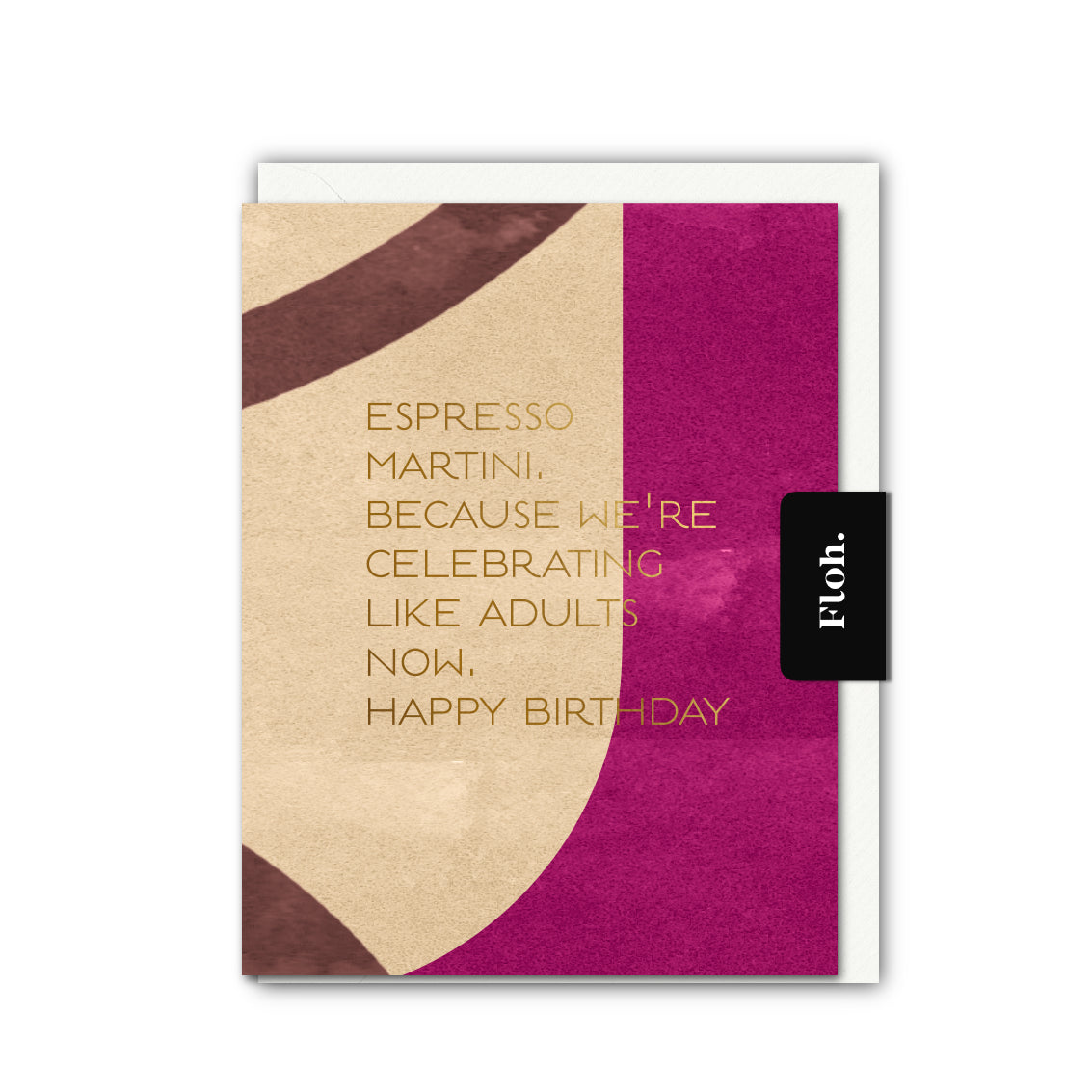 NEW! Espresso Martini (Colourblock) Card (Cello-Free) (available for dispatch from Jan 2026)