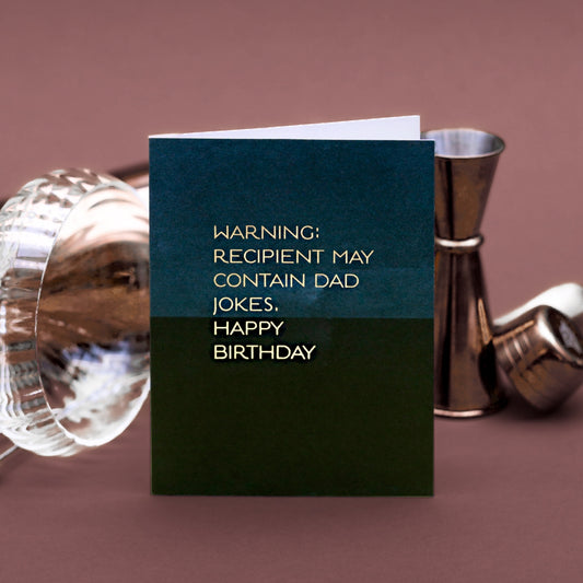 NEW! Recipient May Contain Dad Jokes  (Colourblock) Card (Cello-Free)