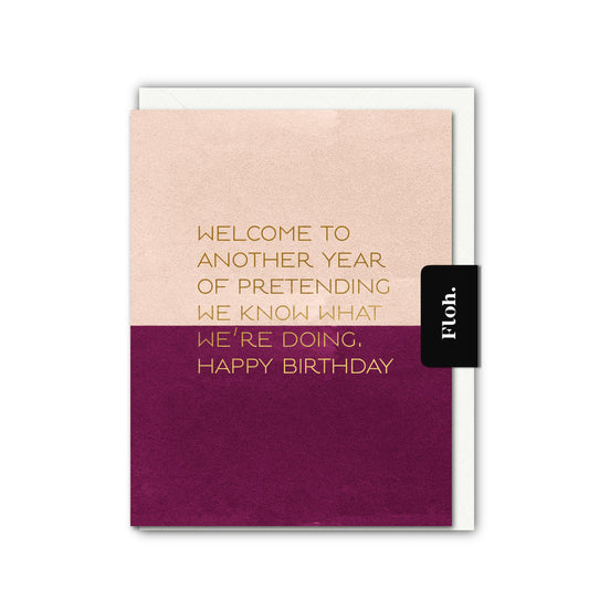 NEW! Another Year of Pretending (Colourblock) Card (Cello-Free) (available for dispatch from Jan 2026)