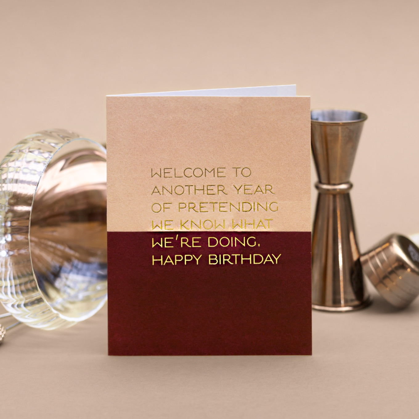 NEW! Another Year of Pretending (Colourblock) Card (Cello-Free)
